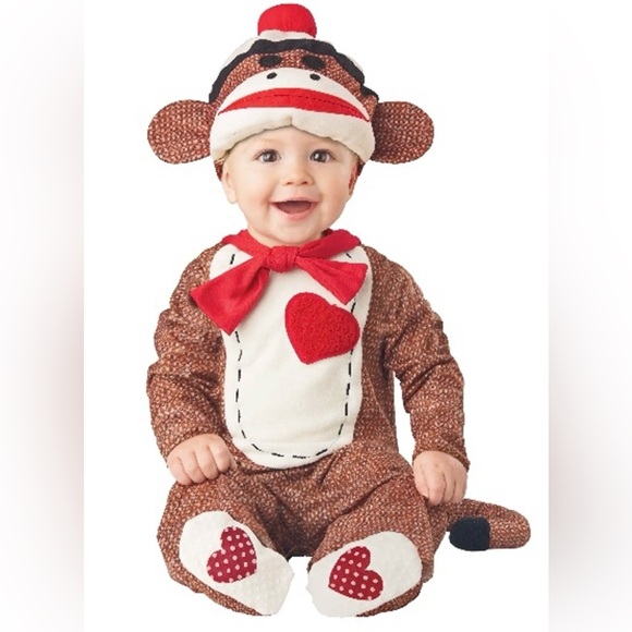 Nwt RedAccent Brown Sock Monkey Kids Costume  Brand